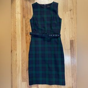 J.Crew Belted Tartan Sheath Shift, size 00